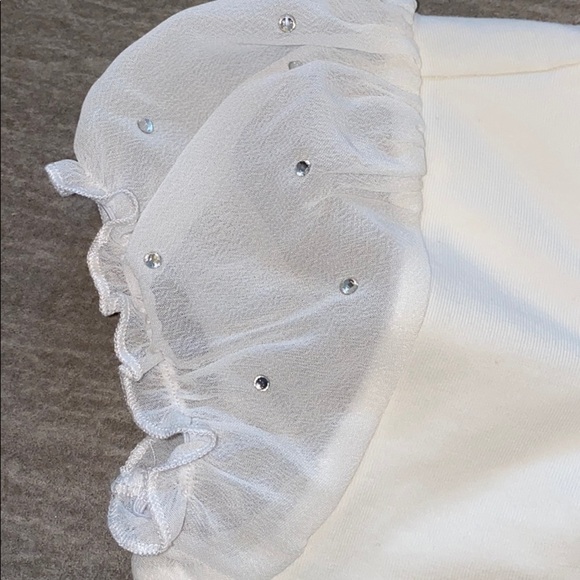 Angel’s Face Girls Bodysuit with Rhinestone Sleeve - Picture 3 of 7